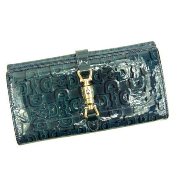 Gucci long Wallet horsebit green patent leather - Picture 1 of 6